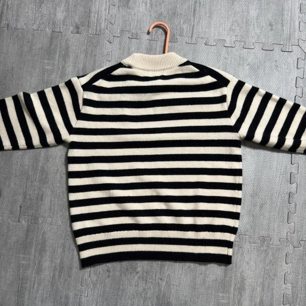 H&M‎ Striped Mock Neck Knit Sweater Women's Medium - Picture 6 of 6